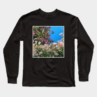 Pretty Pink Flowers Photography design with blue sky nature lovers Long Sleeve T-Shirt